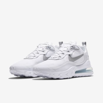 Nike Air Max 270 React - Férfi Utcai Cipő - Fehér/Platina/Szürke/Világos Szürke